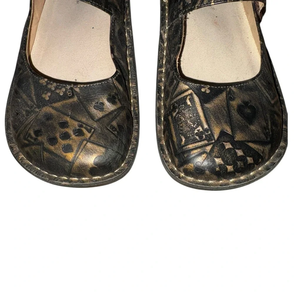 Alegria Poker Face Paloma Leather Mary Jane Confit‎ Shoes *minor flaw 38 =7.5 US